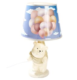 Galda lampa Teddy, krēma/zila, 35x18x18cm