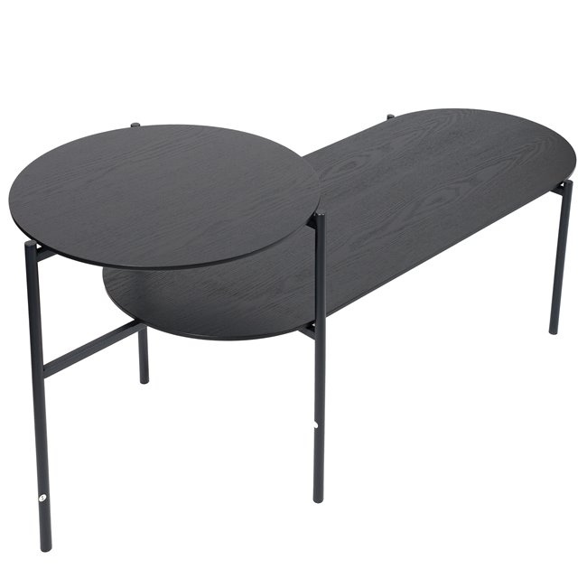 Coffee table Kemi x2, black, H48x118x43xcm