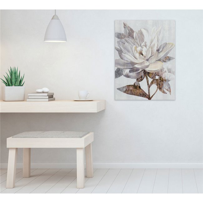 Acrylic painting White lotus, 60x80cm
