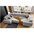 U shape sofa Elouis U Right, Flores 22, brown, H92x347x202cm