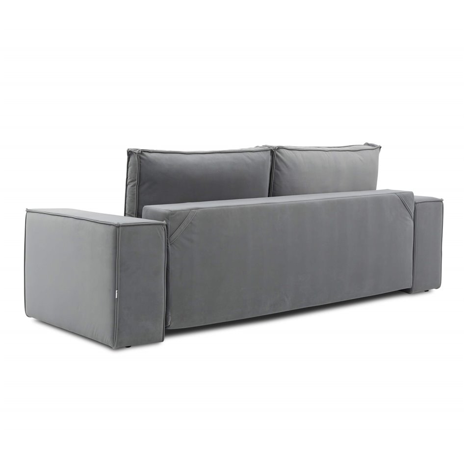 Sofa bed Elsilla, Velvetmat 4, gray, H96x260x104cm