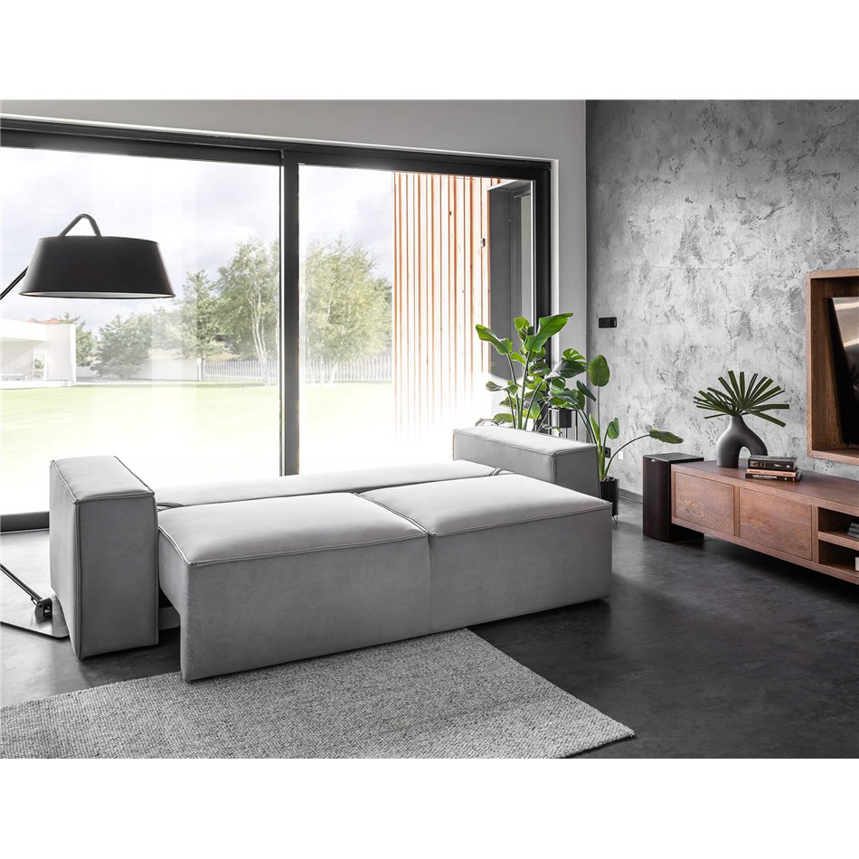 Sofa bed Elsilla, Nube 20, light brown, H96x260x104cm