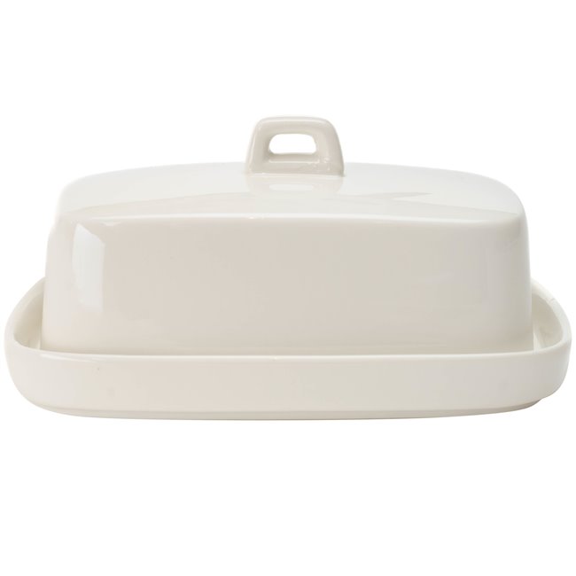 Butter dish, porcelain, white, H5.5x16cm