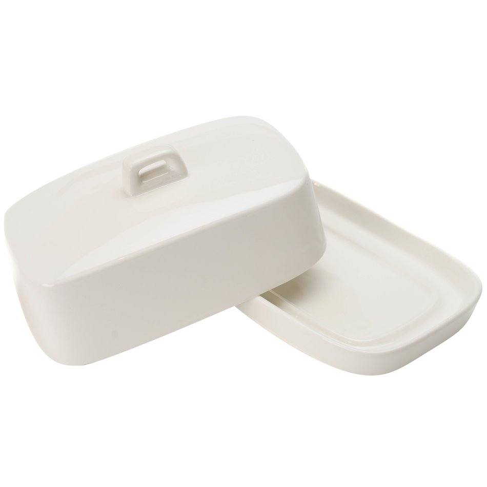 Butter dish, porcelain, white, H5.5x16cm