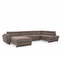 U shape sofa Elosette U Left, Mat Velvet 68, purple, H98x370x200cm