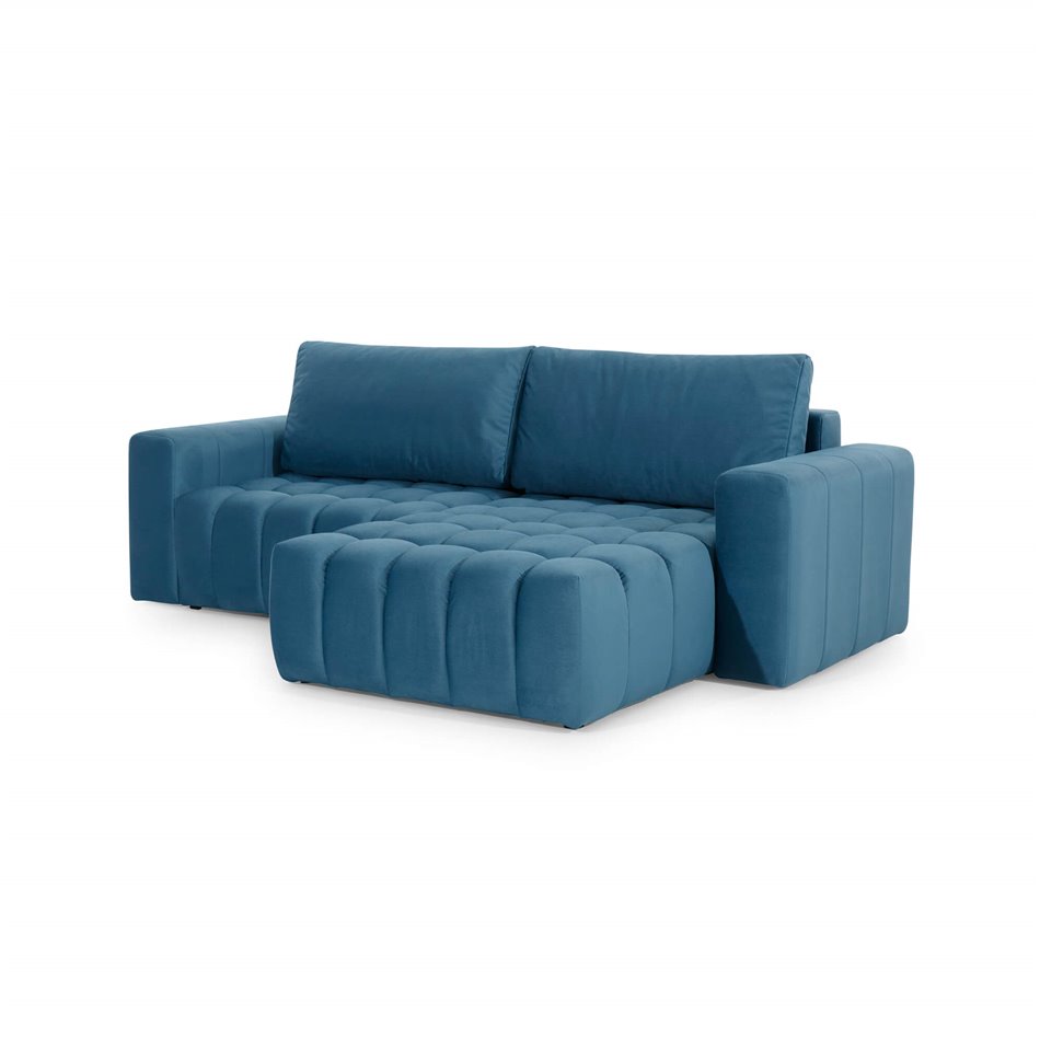 Угловой диван Ebonett R, Mat Velvet 99, черный, H92x250x175см