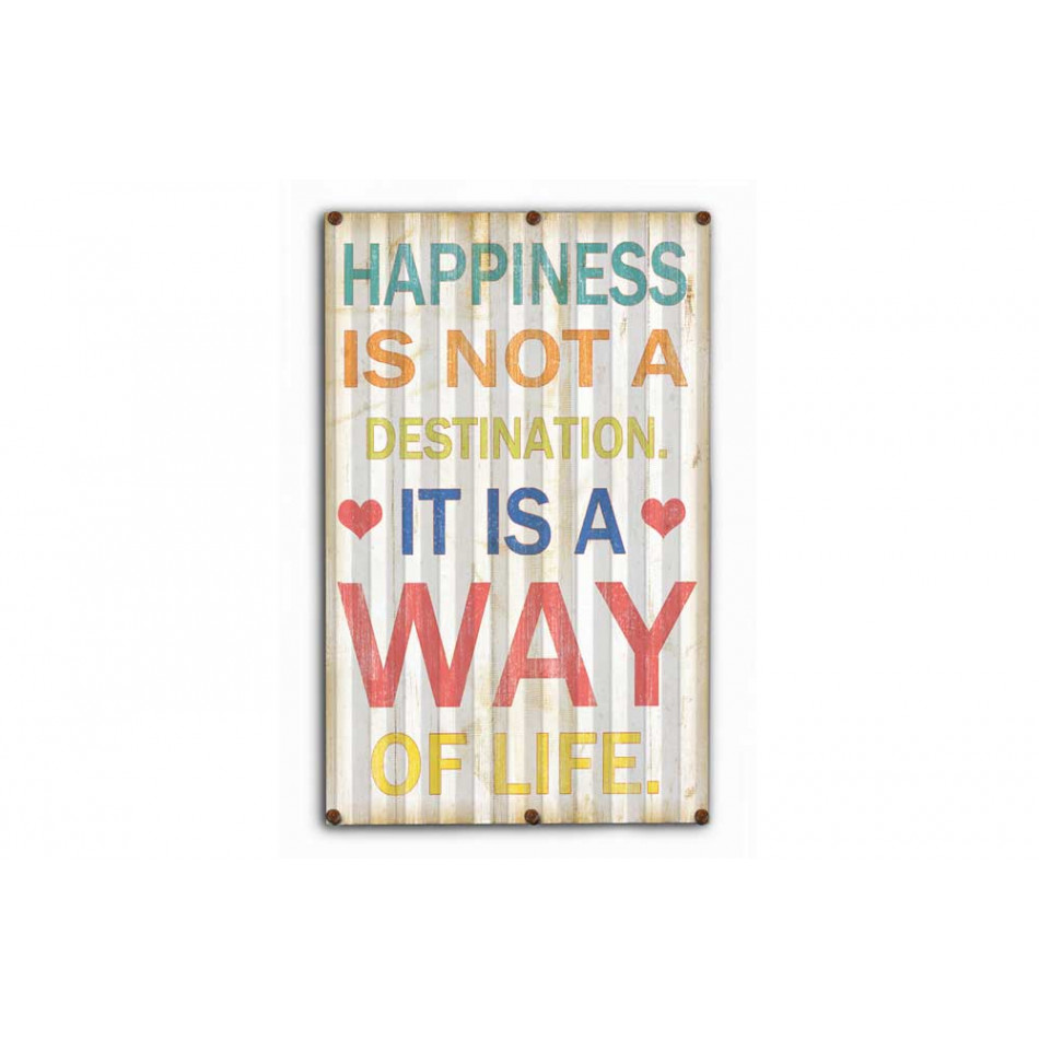 Wall deco "Happiness is not a ...", H66x40.5cm
