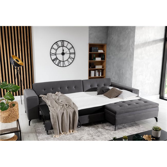 Corner sofa Elsolange L, Monolith 84, gray, H80x292x196cm
