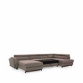 U shape sofa Elosette U Left, Dora 28, brown, H98x370x200cm