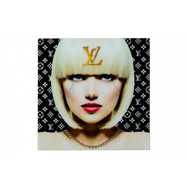 Picture Runny Eyes, glass, 80x80cm