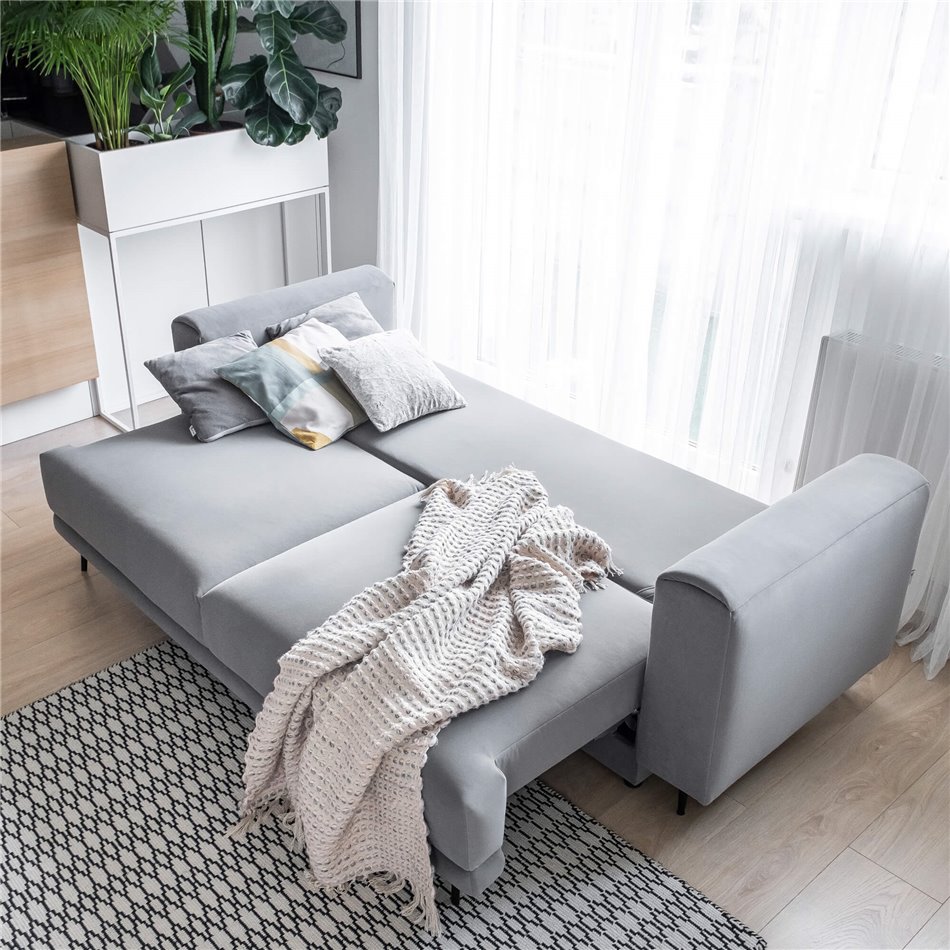 Sofa bed Edalia, Nube 3, gray, H90x260x95cm