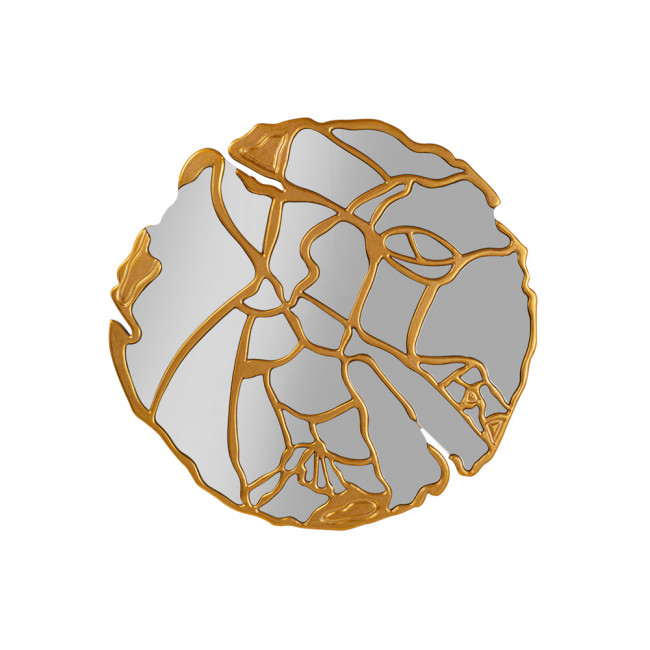 Настенное зеркало Pieces, цвет золото, D100cm