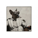 Wall Glass Art Dog Mafioso II, 82.5x82.5cm