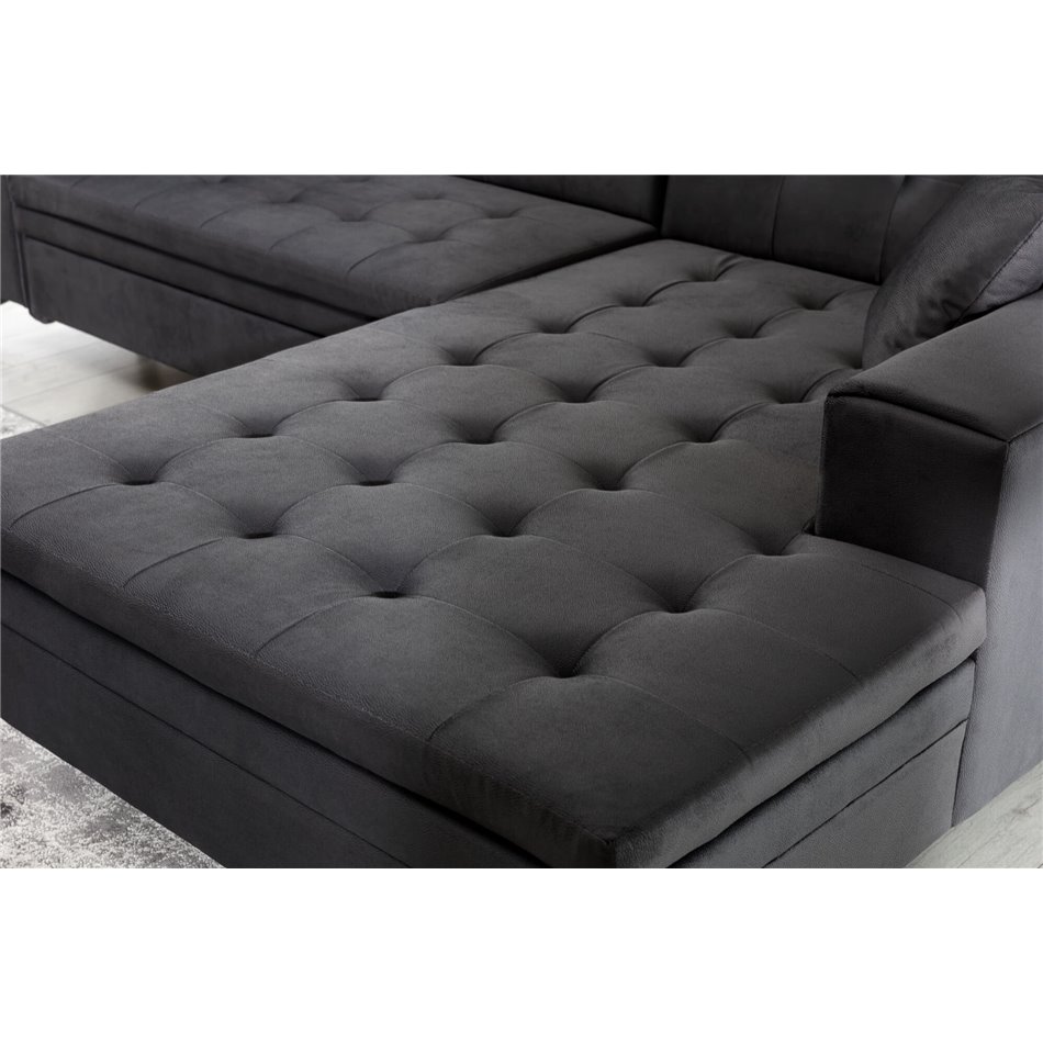 Corner sofa Elsolange L, Monolith 77, blue, H80x292x196cm