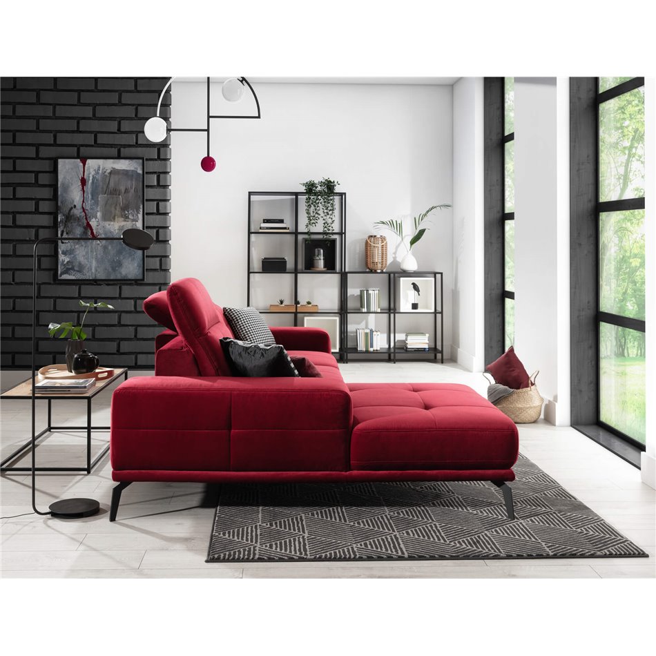 Угловой диван Eltorrenso R, Dora 95, серый, H98x265x53см