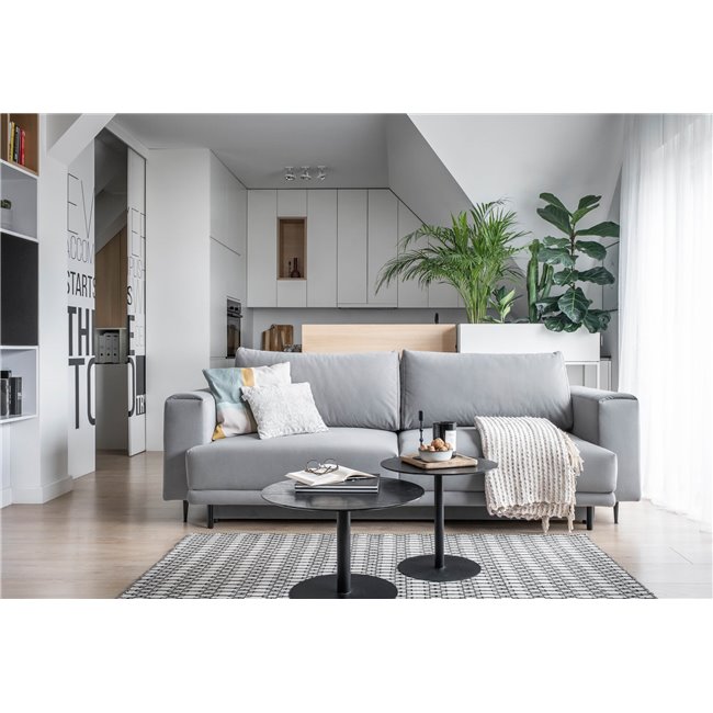 Sofa bed Edalia, Velvetmat 24, pink, H90x260x95cm