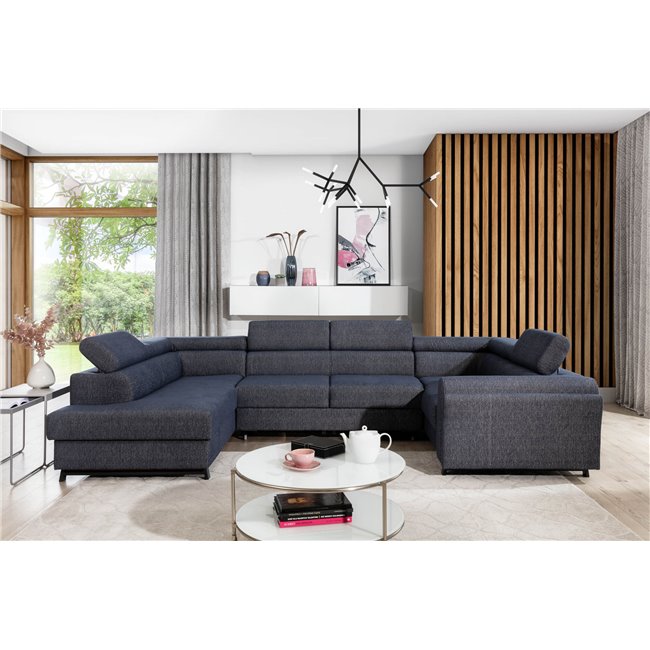U shape sofa Elscada U Left, Dora 96, gray, H98x330x200cm