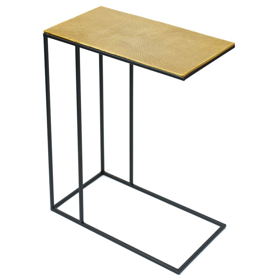 Sofa table with golden top, 48x60cm