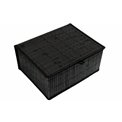 Basket, bamboo L, black, H14.5x31.5x25.5cm