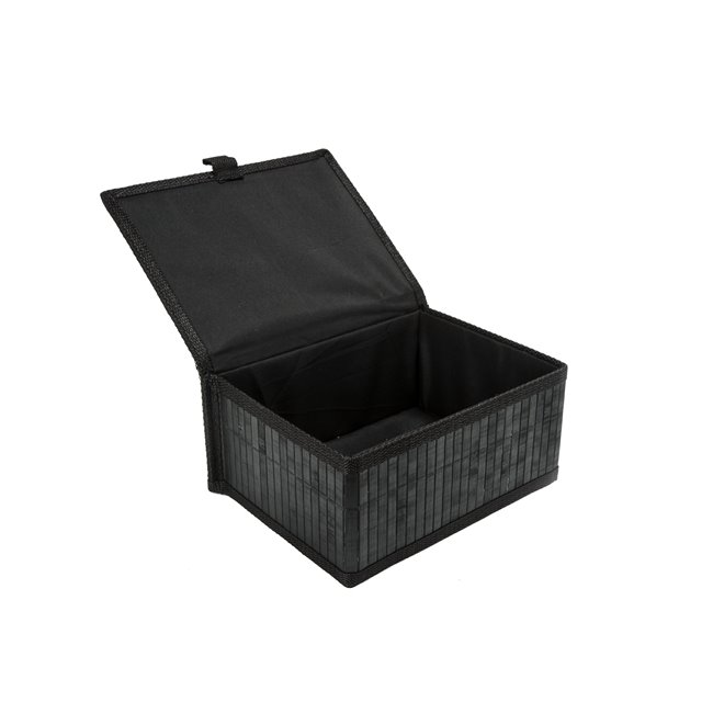 Basket, bamboo S, black, H11.5x23.5x18.5cm