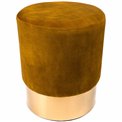 Stool Noto, gold/golden base, vintage velvet, 35x42cm