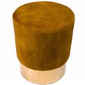 Stool Noto, gold/golden base, vintage velvet, 35x42cm