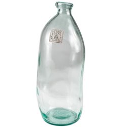 Vase Bottle Recyc, clear glass, H35cm D14cm