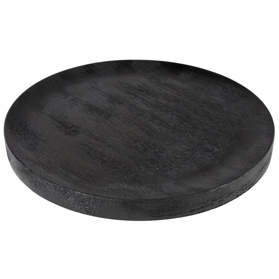 Tray, decorative plate of mango wood black, 30x2x30cm