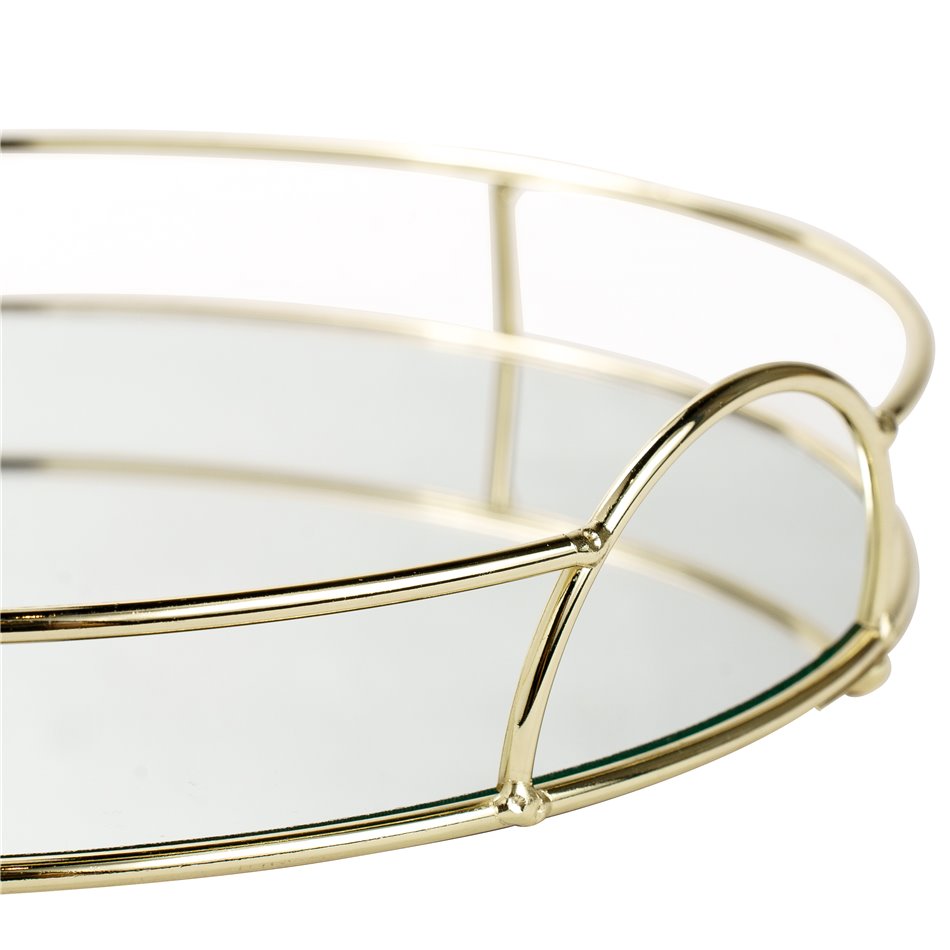 Поднос Romolo L, металл/cтекло, H6cm, D28cm
