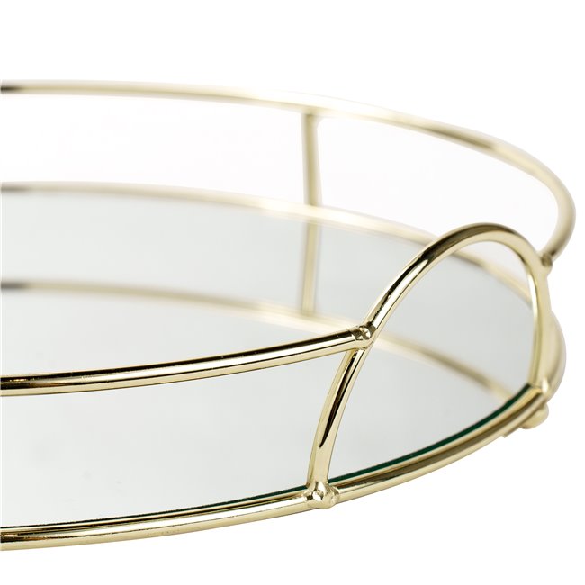 Поднос Romolo L, металл/cтекло, H6cm, D28cm