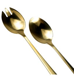 Cutlery salad, set 2 pcs, golden