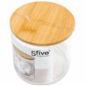 Емкость для ватных дисков Selena bamboo round, D26.5x H9.6cm