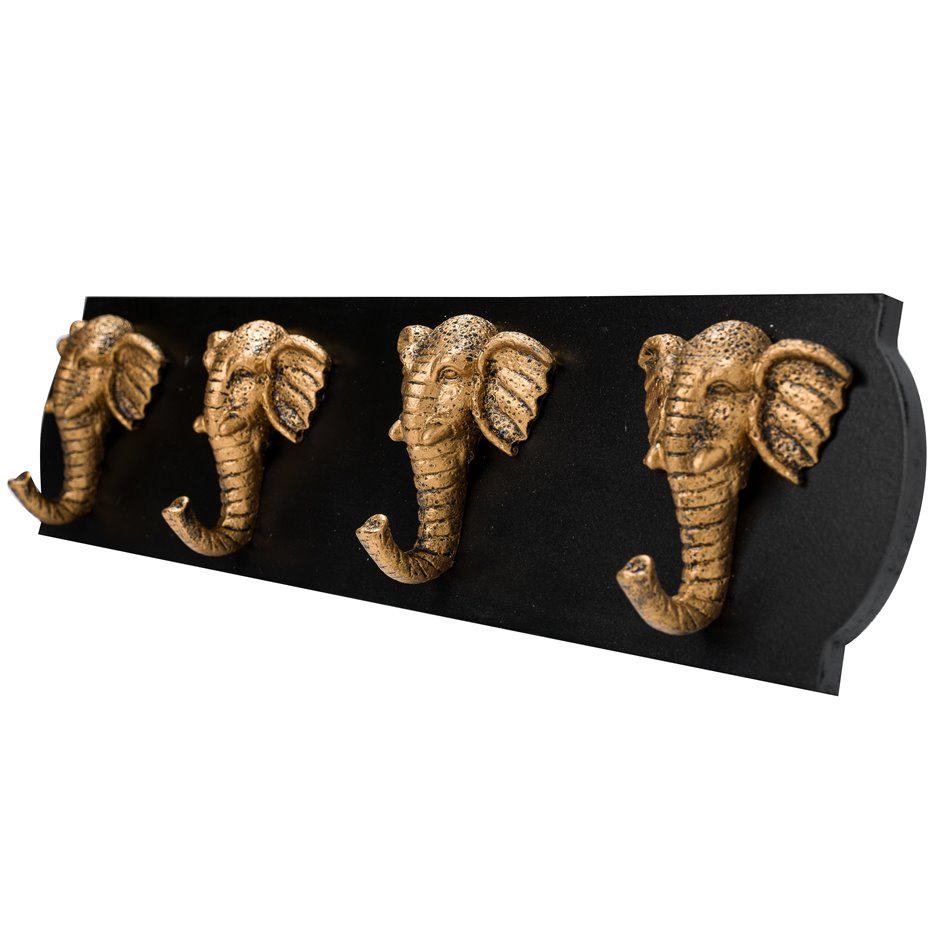 Настенная вешалка Elephantheads, деревянная, 11x5.5x48cm