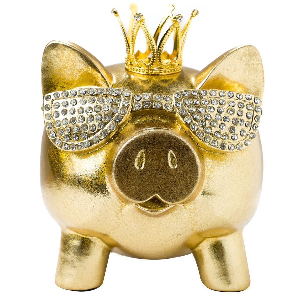 Декоративная фигура Vinyl Pig, золотого цвета, 17.5x17x14cm