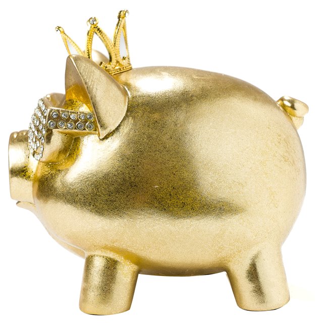 Декоративная фигура Vinyl Pig, золотого цвета, 17.5x17x14cm