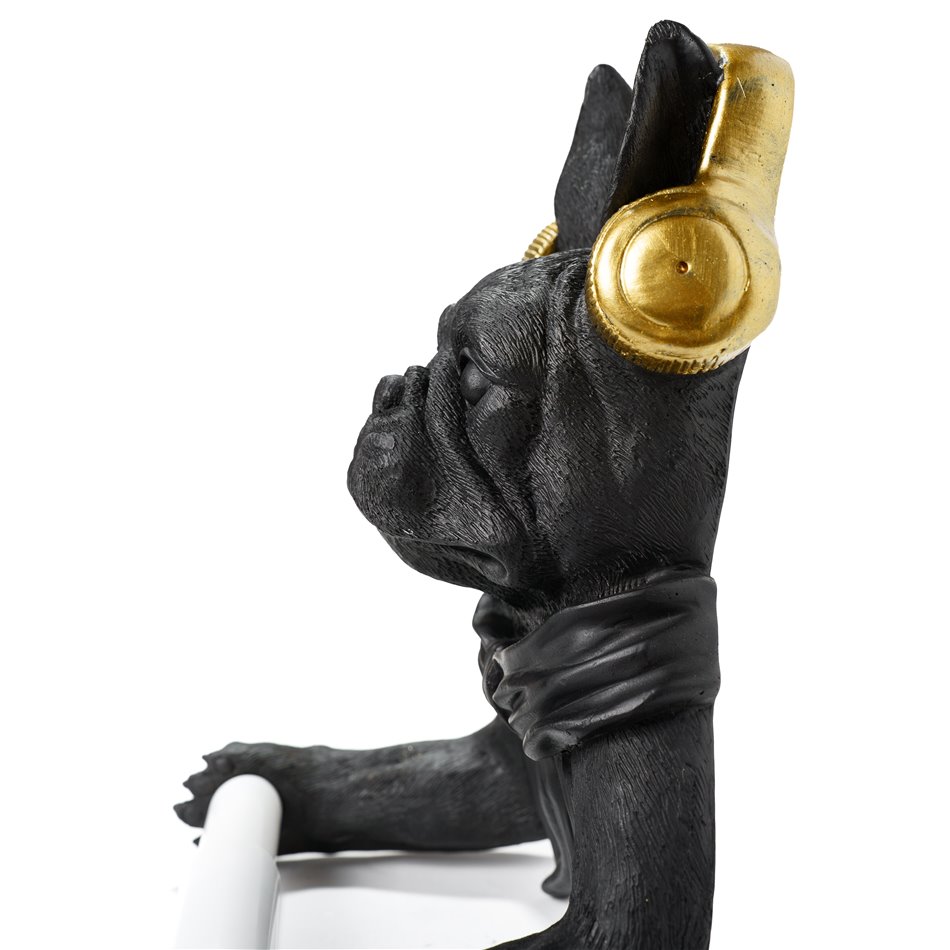 Wall paper roll holder French bulldog, 25.5x19x12cm