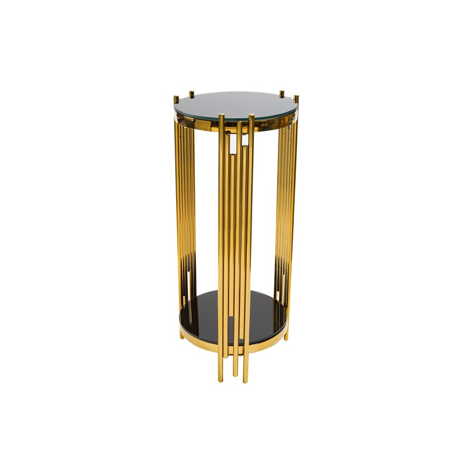 Flower pot stand Eilenburg M, gold colour, 35x35x83cm