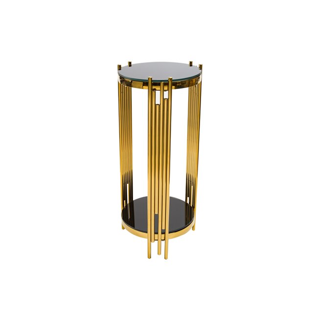 Flower pot stand Eilenburg M, gold colour, 35x35x83cm