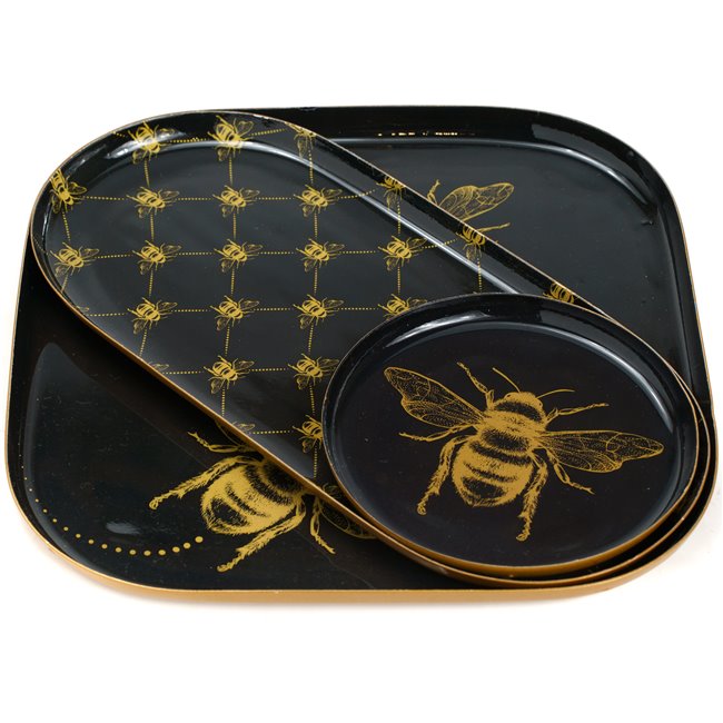 Tray Bee, set 3, 21x21 21x11 11x11cm