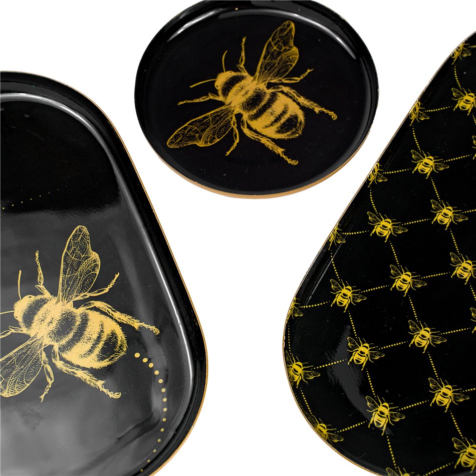 Tray Bee, set 3, 21x21 21x11 11x11cm