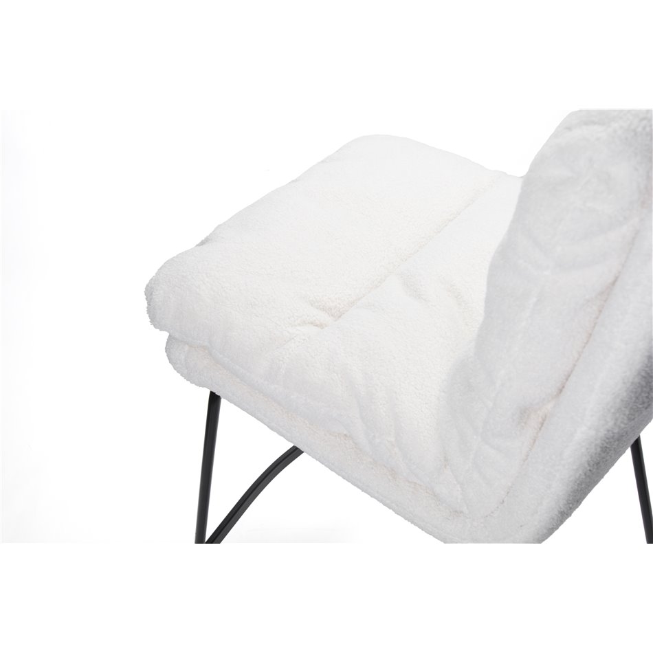 Bāra krēsls Teddy, balts, H109x60.5x43cm, sēdvirsmas h-80cm