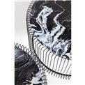Coffee table Wire Glass Marble L (1 piece), black, H34  D70cm