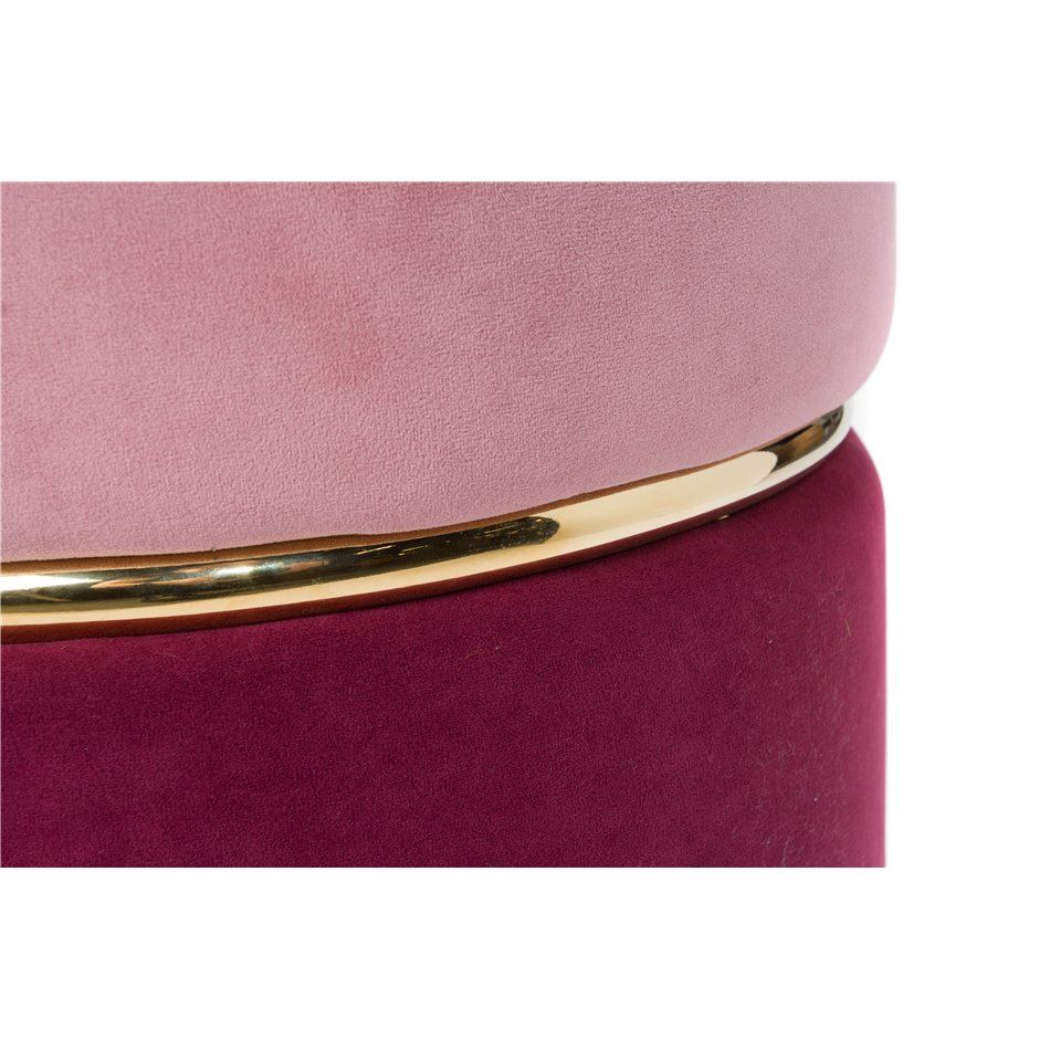 Pufs Trabia, rozā/bordo, H40cm, D40cm