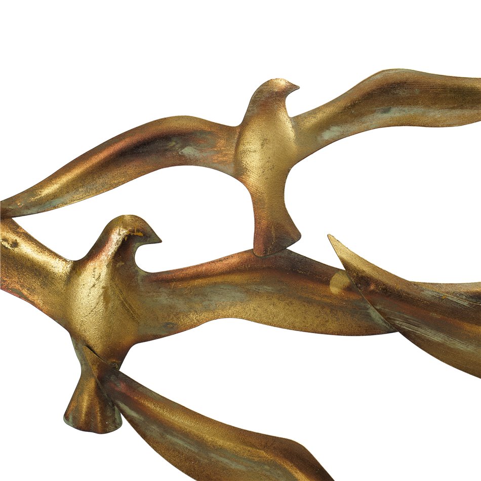 Настенный декор Birds, металл, золотой,120x57cm
