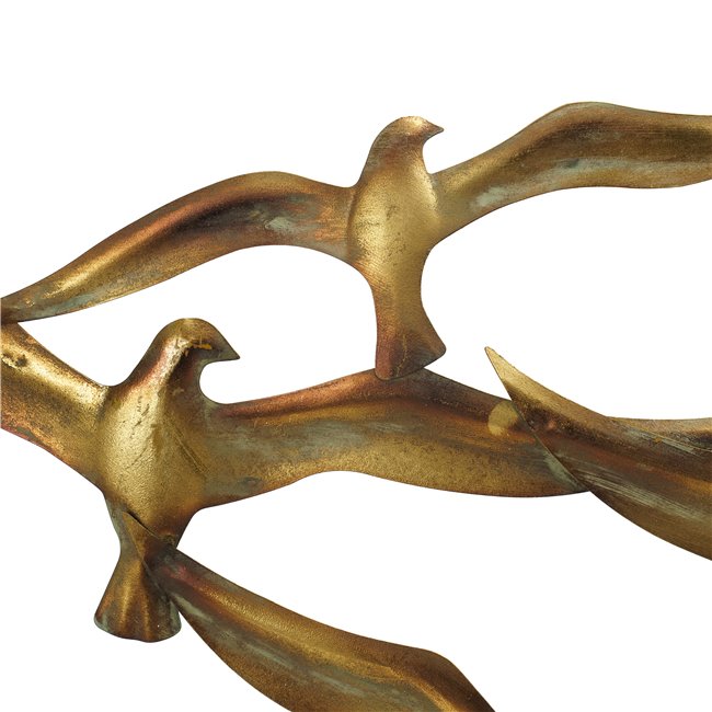 Настенный декор Birds, металл, золотой,120x57cm