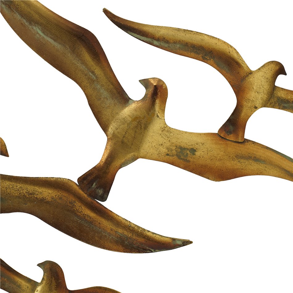Настенный декор Birds, металл, золотой,120x57cm