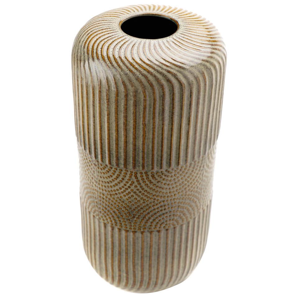 Ваза Lou line art L, кремового цвета, H34cm, D17cm