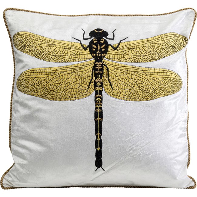 Dekoratīvs spilvens Glitter Dragonfly, balts, 40x40cm