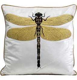 Dekoratīvs spilvens Glitter Dragonfly, balts, 40x40cm