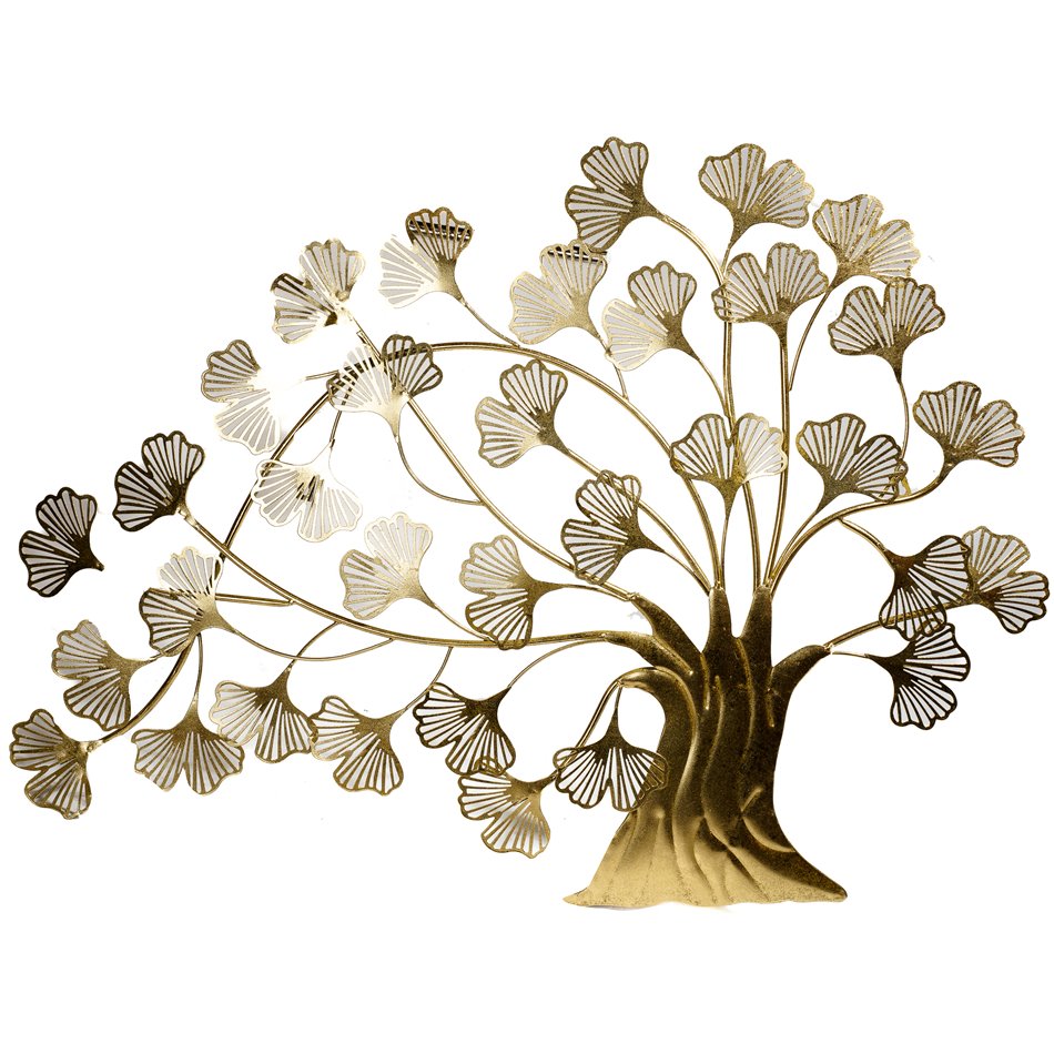 Wall deco Birds II, golden, 74x96x2cm